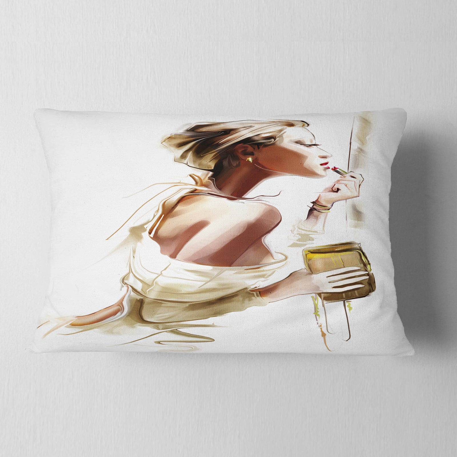 Fashion Woman - Abstract Portrait Throw Pillow