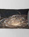 Fractal Flower with Golden Rays - Floral Throw Pillow