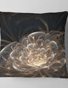 Fractal Flower with Golden Rays - Floral Throw Pillow