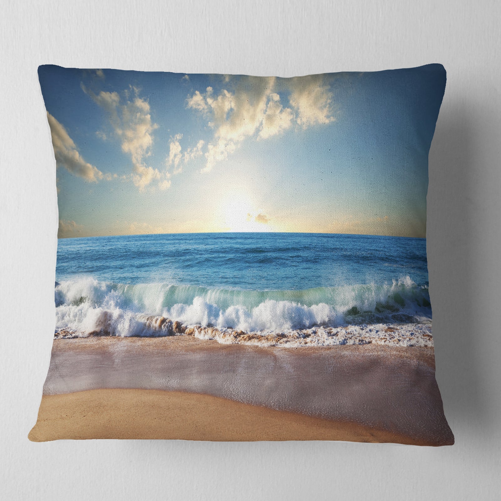Sea Sunset - Seascape Photography Throw Pillow