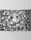 Black and Grey Cubes - Contemporary Throw Pillow