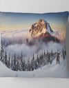 Winter Mountain Landscape - Photography Throw Pillow