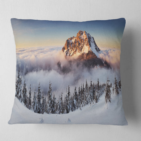 Winter Mountain Landscape - Photography Throw Pillow
