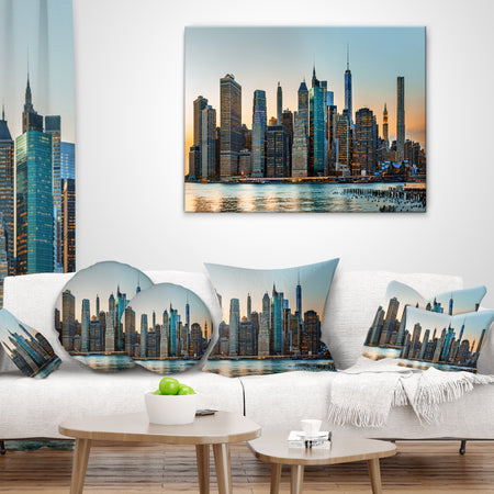 New York City Skyline - Photography Throw Pillow