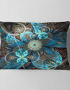 Fractal Blue Flowers - Floral Throw Pillow