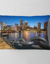 Boston Skyline at Dusk - Cityscape Photo Throw Pillow