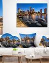 Boston Skyline at Dusk - Cityscape Photo Throw Pillow