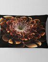 Brown Fractal Flower - Modern Floral Throw Pillow