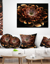 Brown Fractal Flower - Modern Floral Throw Pillow