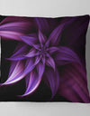 Fractal Flower Purple - Floral Throw Pillow