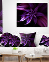 Fractal Flower Purple - Floral Throw Pillow