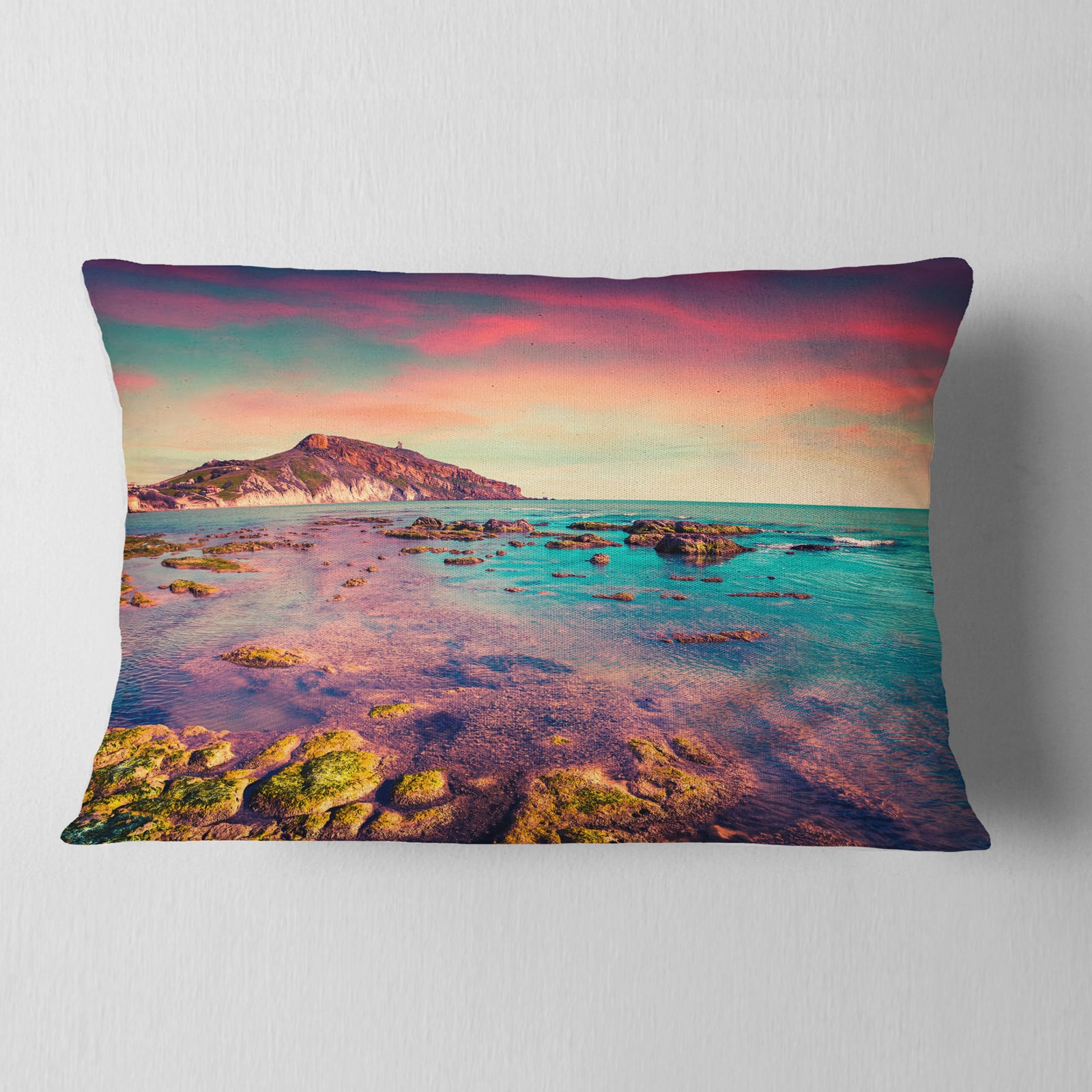 Giallonardo Beach Colorful Sunset - Seashore Photo Throw Pillow