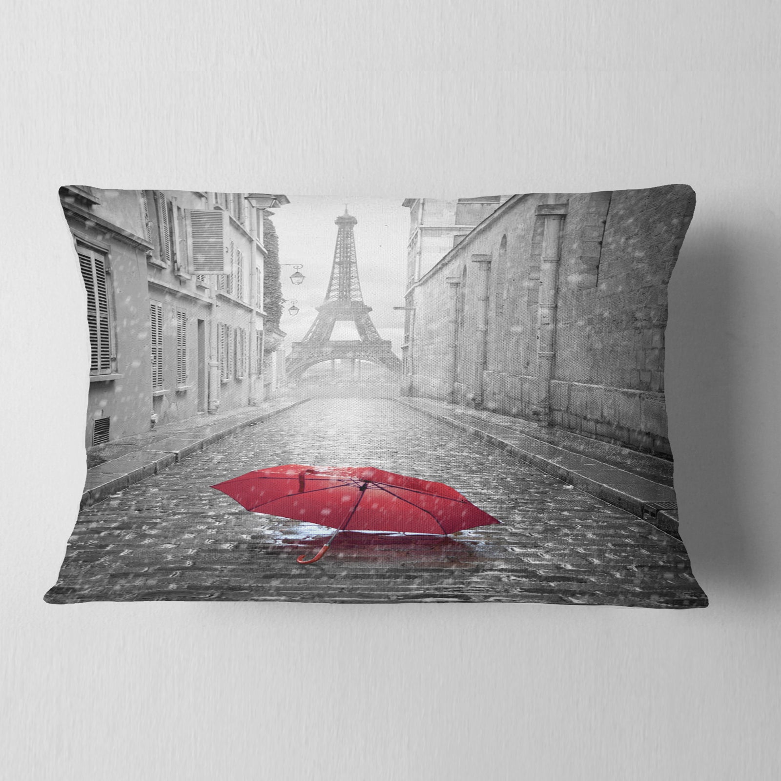 Eiffel View from Paris Street - Cityscape Photo Throw Pillow