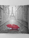 Eiffel View from Paris Street - Cityscape Photo Throw Pillow