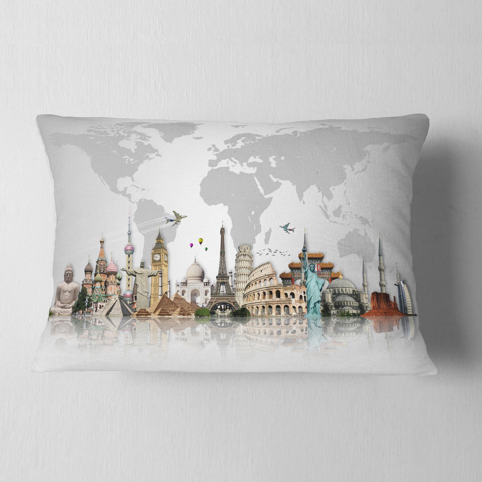 Famous Monuments Across World - Throw Pillow