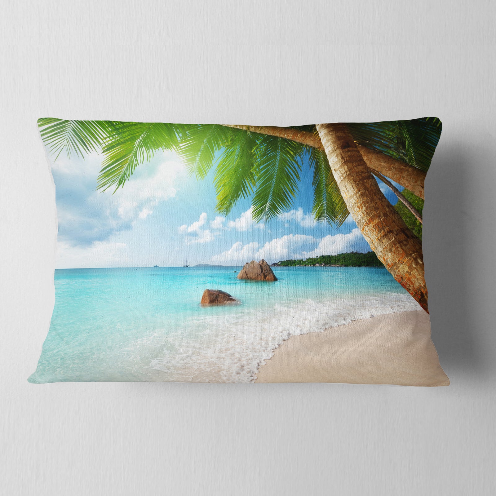 Praslin Island Seychelles Beach - Seashore Photo Throw Pillow