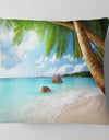 Praslin Island Seychelles Beach - Seashore Photo Throw Pillow