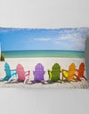 Adirondack Beach Chairs - Seashore Photo Throw Pillow