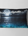 Romantic Full Moon Over Sea - Seascape Throw Pillow