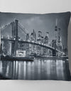 Panorama New York City at Night - Cityscape Throw Pillow