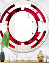 Red Rose Petals with Rain Droplets - Modern Round or Oval Wall Mirror - Space