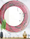 Red Rose Petals with Rain Droplets - Modern Round or Oval Wall Mirror - Wave