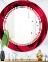 Red Rose Petals with Rain Droplets - Modern Round or Oval Wall Mirror - Triple C