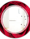 Red Rose Petals with Rain Droplets - Modern Round or Oval Wall Mirror - Triple C