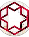 Red Rose Petals with Rain Droplets - Modern Round or Oval Wall Mirror - Hexagon Star