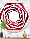 Red Rose Petals with Rain Droplets - Modern Round or Oval Wall Mirror - Whirl
