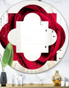 Red Rose Petals with Rain Droplets - Modern Round or Oval Wall Mirror - Quatrefoil