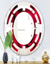 Red Rose Petals with Rain Droplets - Modern Round or Oval Wall Mirror - Space