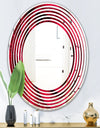 Red Rose Petals with Rain Droplets - Modern Round or Oval Wall Mirror - Wave