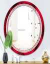 Red Rose Petals with Rain Droplets - Modern Round or Oval Wall Mirror - Triple C