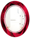 Red Rose Petals with Rain Droplets - Modern Round or Oval Wall Mirror - Triple C
