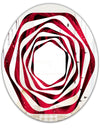 Red Rose Petals with Rain Droplets - Modern Round or Oval Wall Mirror - Whirl