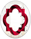 Red Rose Petals with Rain Droplets - Modern Round or Oval Wall Mirror - Quatrefoil