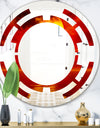 Golden Sun Sinking in Red Waters - Modern Round or Oval Wall Mirror - Space