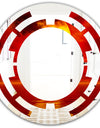 Golden Sun Sinking in Red Waters - Modern Round or Oval Wall Mirror - Space