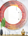 Golden Sun Sinking in Red Waters - Modern Round or Oval Wall Mirror - Wave