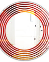 Golden Sun Sinking in Red Waters - Modern Round or Oval Wall Mirror - Wave