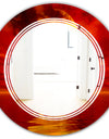 Golden Sun Sinking in Red Waters - Modern Round or Oval Wall Mirror - Triple C