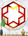 Golden Sun Sinking in Red Waters - Modern Round or Oval Wall Mirror - Hexagon Star