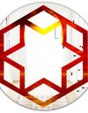 Golden Sun Sinking in Red Waters - Modern Round or Oval Wall Mirror - Hexagon Star