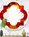 Golden Sun Sinking in Red Waters - Modern Round or Oval Wall Mirror - Quatrefoil
