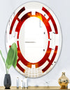 Golden Sun Sinking in Red Waters - Modern Round or Oval Wall Mirror - Space