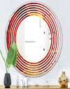 Golden Sun Sinking in Red Waters - Modern Round or Oval Wall Mirror - Wave