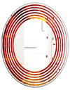Golden Sun Sinking in Red Waters - Modern Round or Oval Wall Mirror - Wave