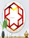 Golden Sun Sinking in Red Waters - Modern Round or Oval Wall Mirror - Hexagon Star