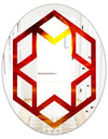 Golden Sun Sinking in Red Waters - Modern Round or Oval Wall Mirror - Hexagon Star